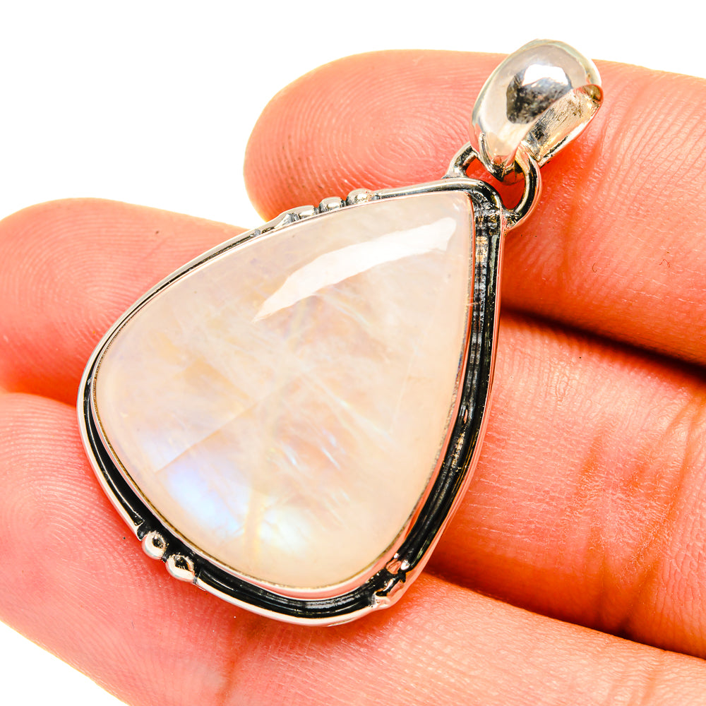 Rainbow Moonstone Pendants handcrafted by Anasilvercos - PD7323