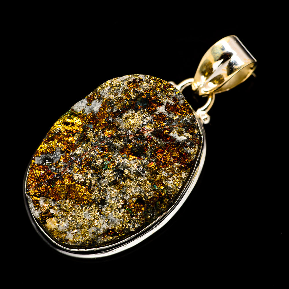 Spectro Pyrite Druzy Pendants handcrafted by Anasilvercos - PD733060
