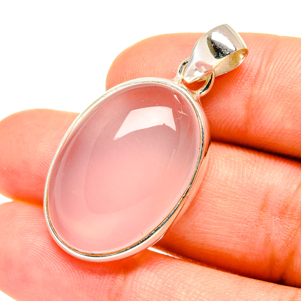 Rose Quartz Pendants handcrafted by Anasilvercos - PD7331