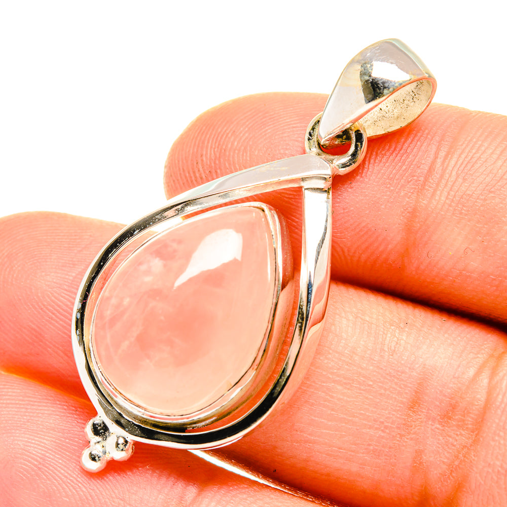 Rose Quartz Pendants handcrafted by Anasilvercos - PD7334