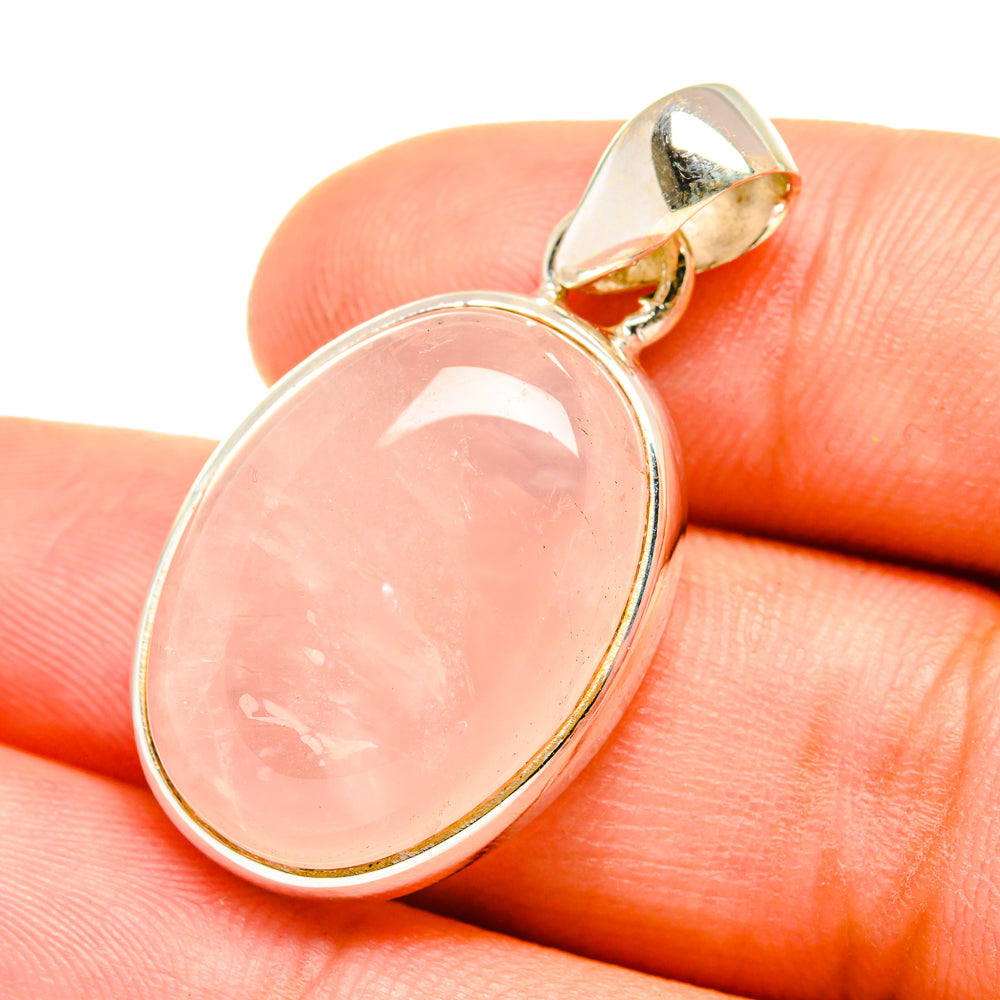 Rose Quartz Pendants handcrafted by Anasilvercos - PD7335