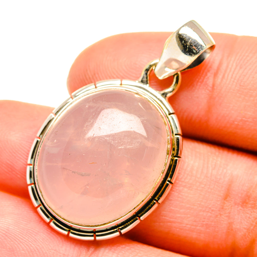 Rose Quartz Pendants handcrafted by Anasilvercos - PD7338
