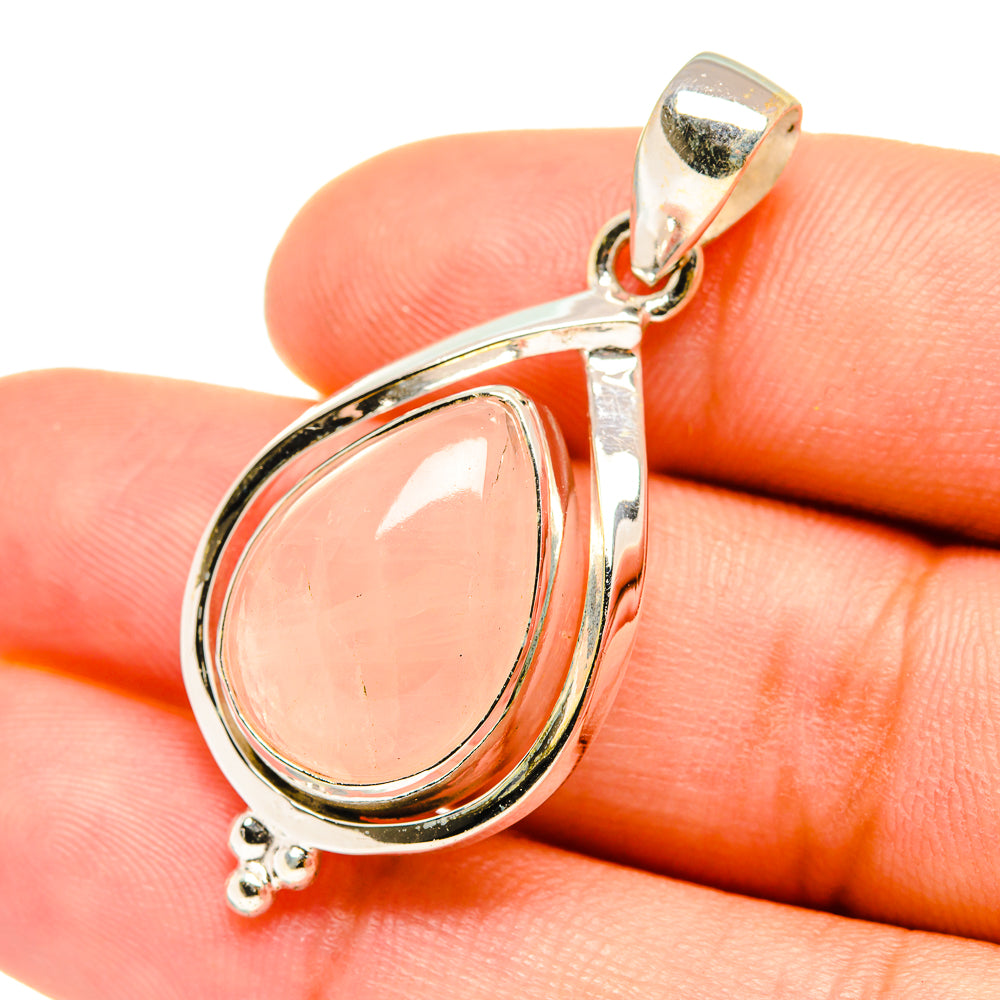Rose Quartz Pendants handcrafted by Anasilvercos - PD7339