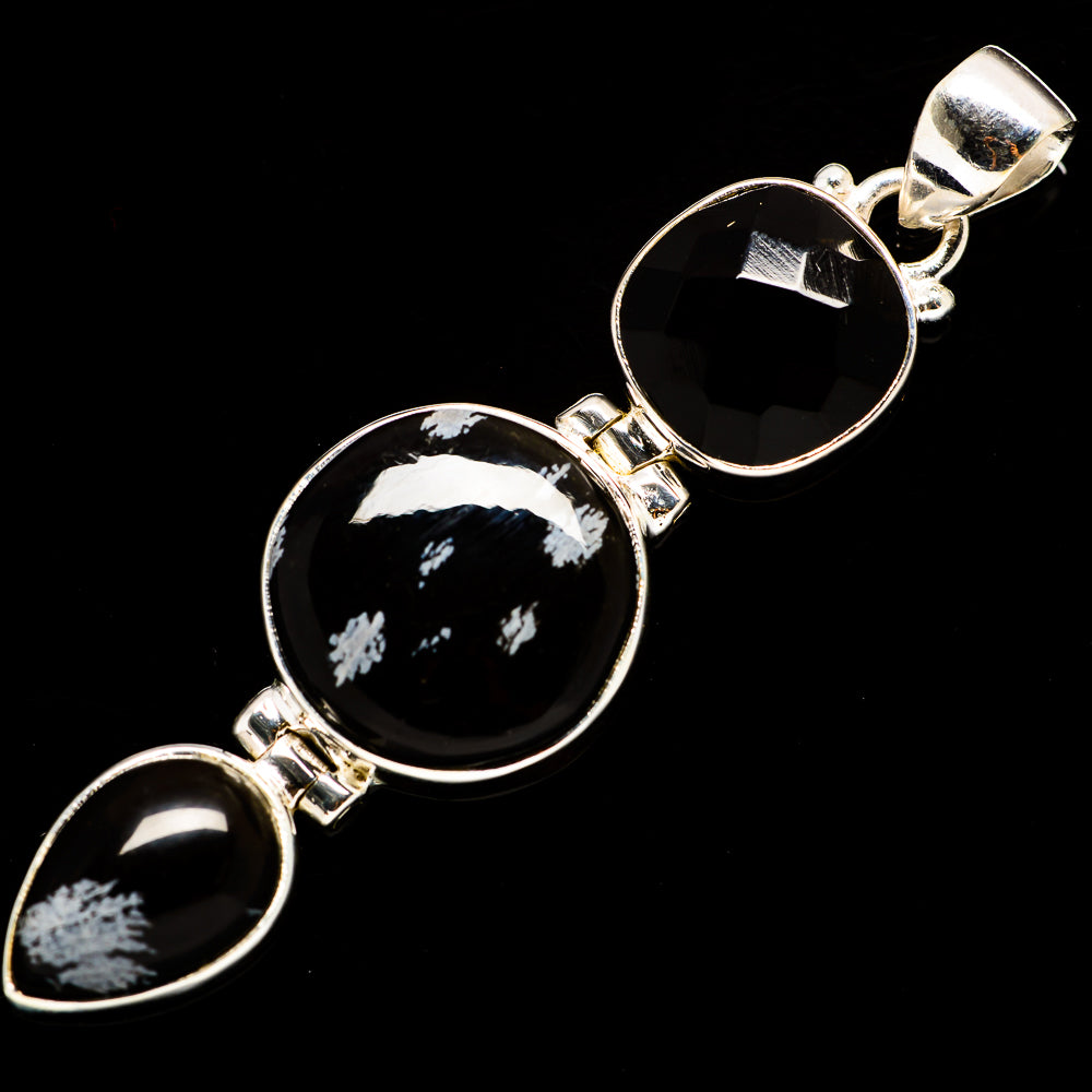 Snowflake Obsidian Pendants handcrafted by Anasilvercos - PD734658