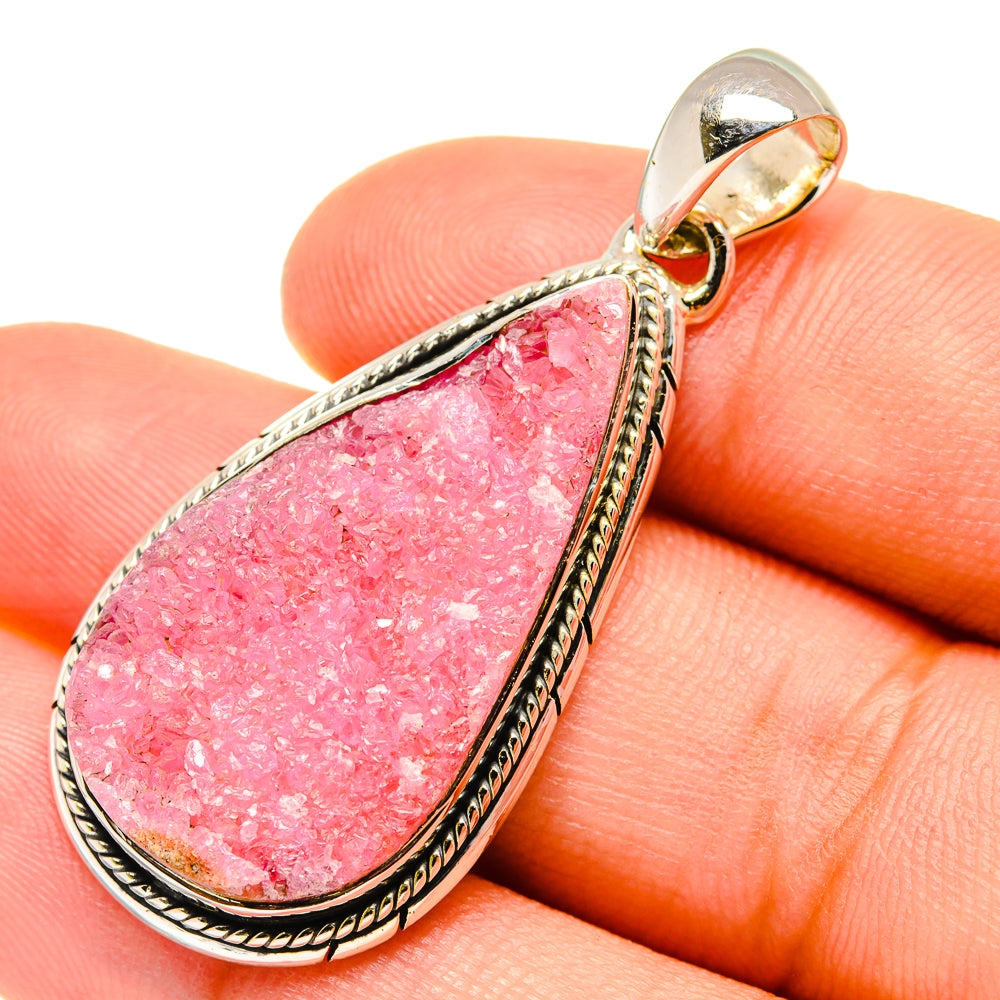 Cobalto Calcite Druzy Pendants handcrafted by Anasilvercos - PD7348