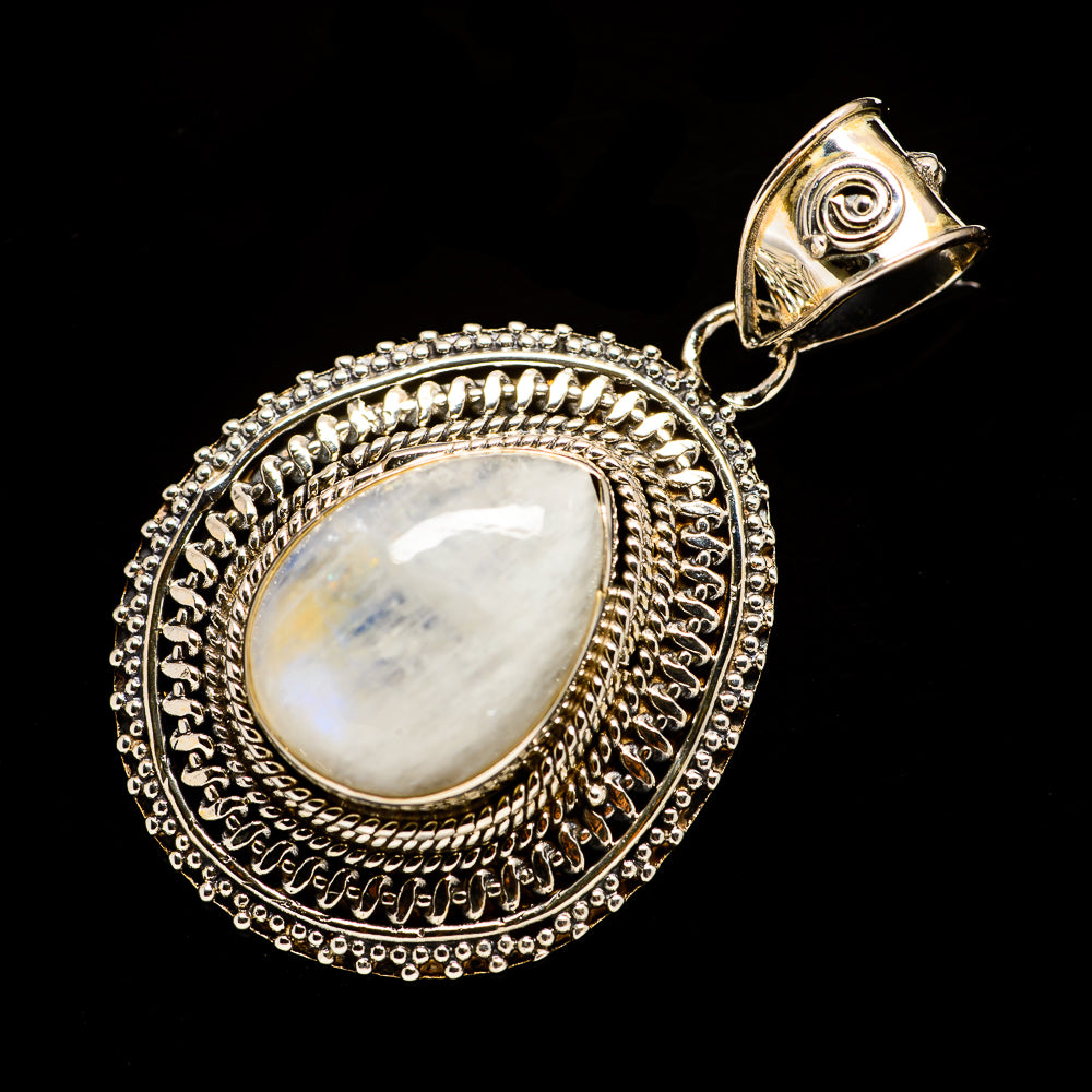 Rainbow Moonstone Pendants handcrafted by Anasilvercos - PD734913