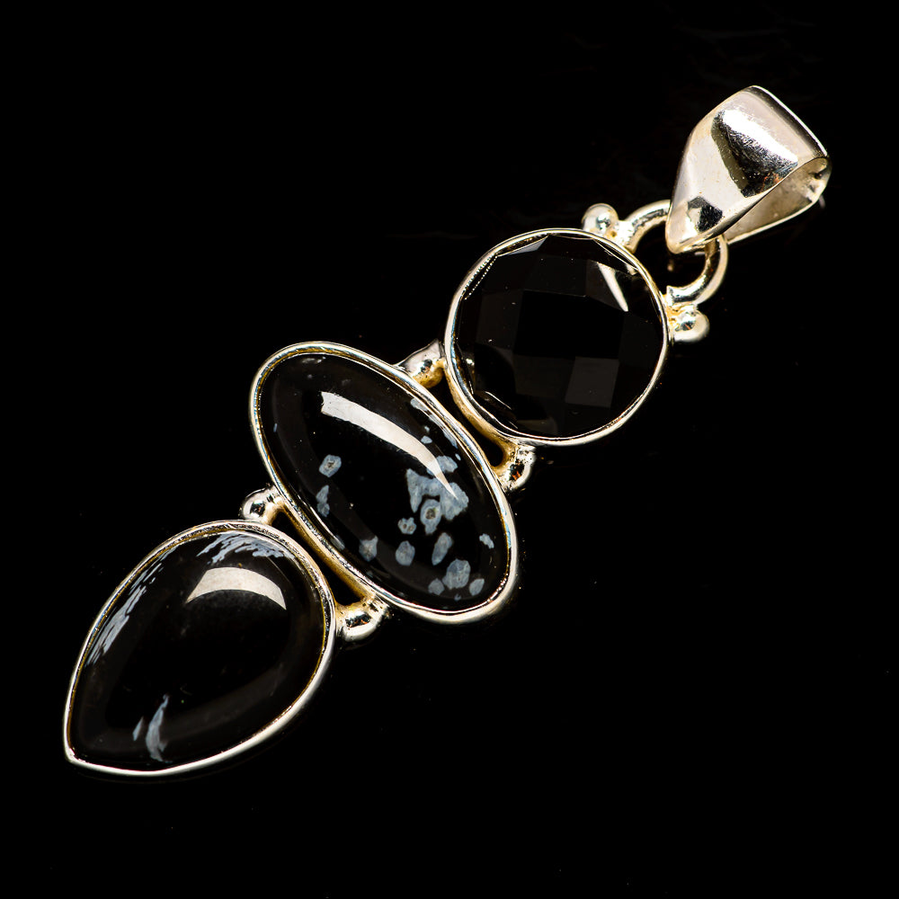 Snowflake Obsidian Pendants handcrafted by Anasilvercos - PD735852