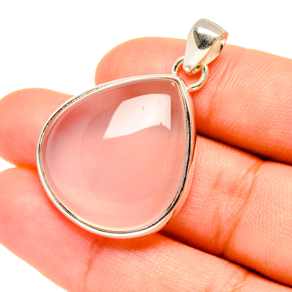 Rose Quartz Pendants handcrafted by Anasilvercos - PD7363