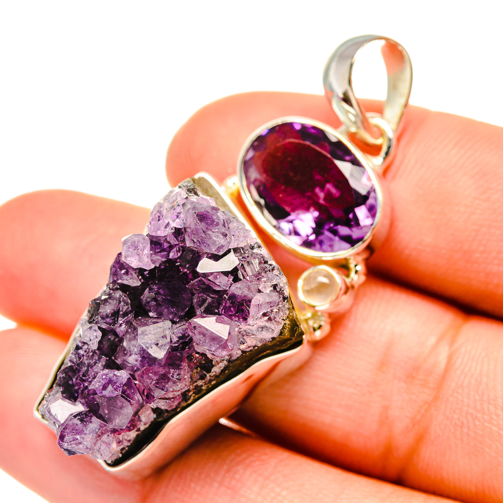 Amethyst Crystal Pendants handcrafted by Anasilvercos - PD7365