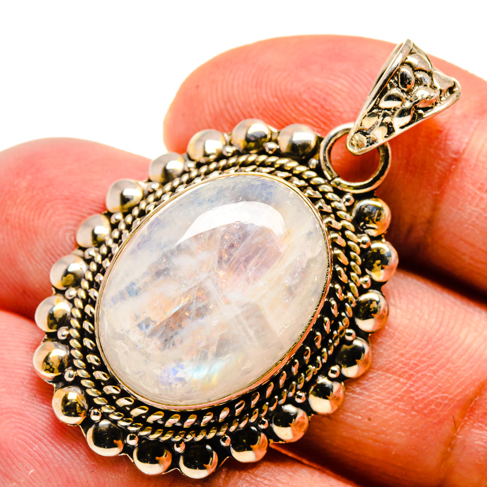 Rainbow Moonstone Pendants handcrafted by Anasilvercos - PD736541
