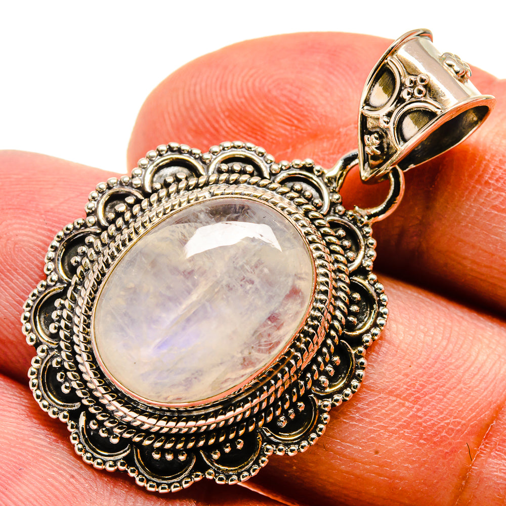 Rainbow Moonstone Pendants handcrafted by Anasilvercos - PD736542