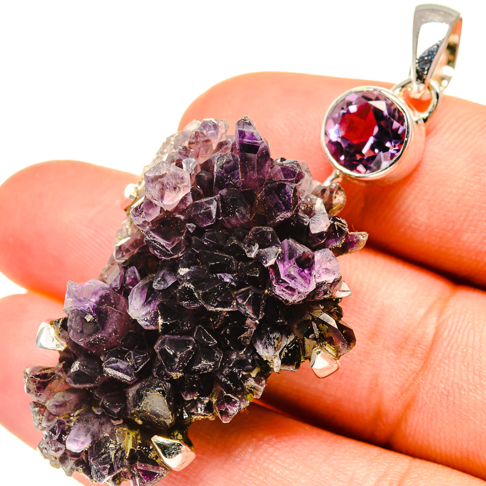 Amethyst Crystal Pendants handcrafted by Anasilvercos - PD7366