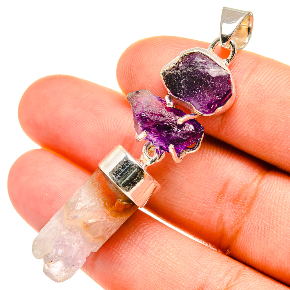Amethyst Stalactite Pendants handcrafted by Anasilvercos - PD7369