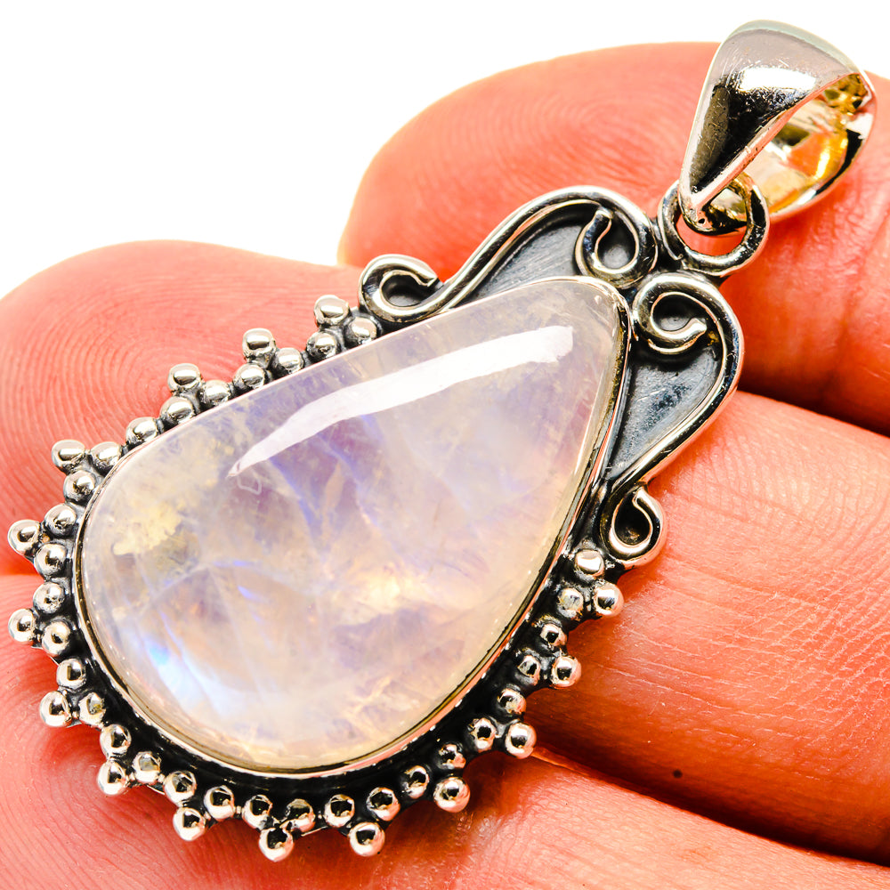 Rainbow Moonstone Pendants handcrafted by Anasilvercos - PD736953