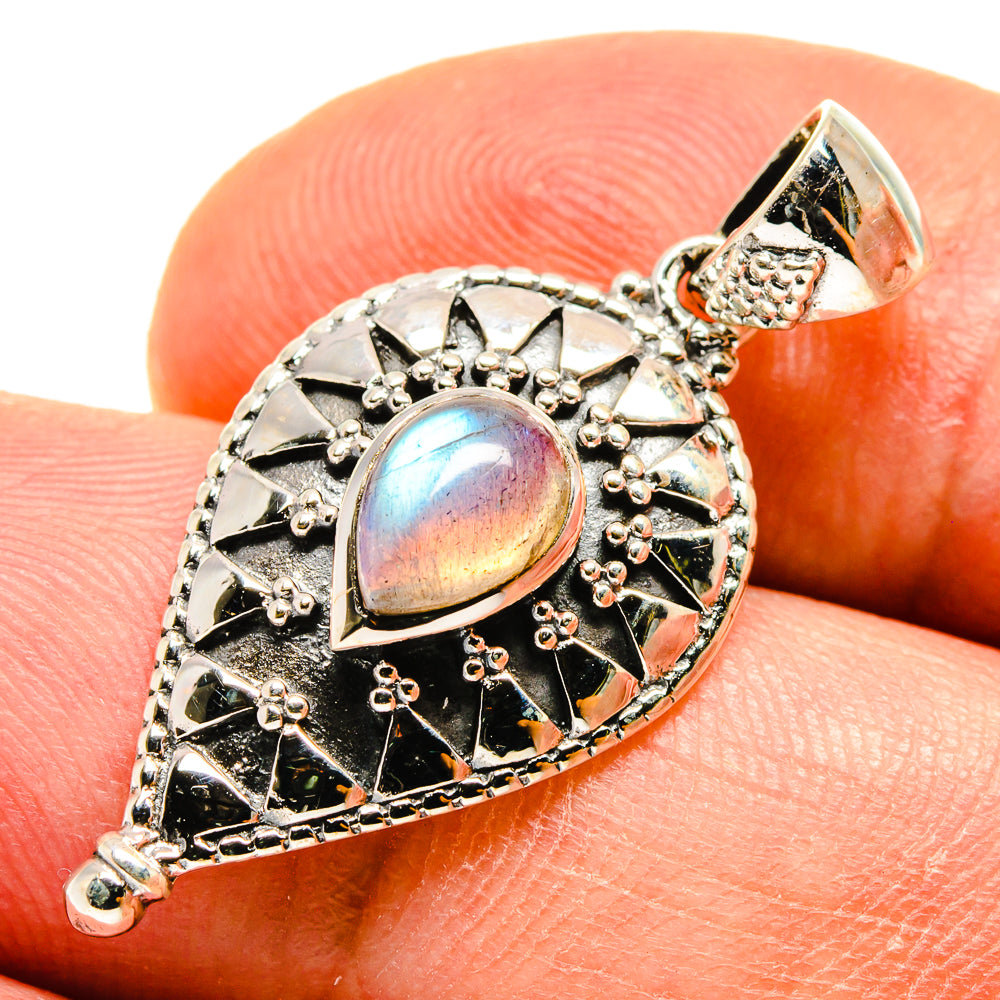 Rainbow Moonstone Pendants handcrafted by Anasilvercos - PD737161