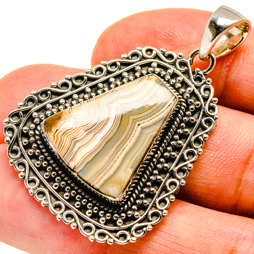 Laguna Lace Agate Pendants handcrafted by Anasilvercos - PD737188