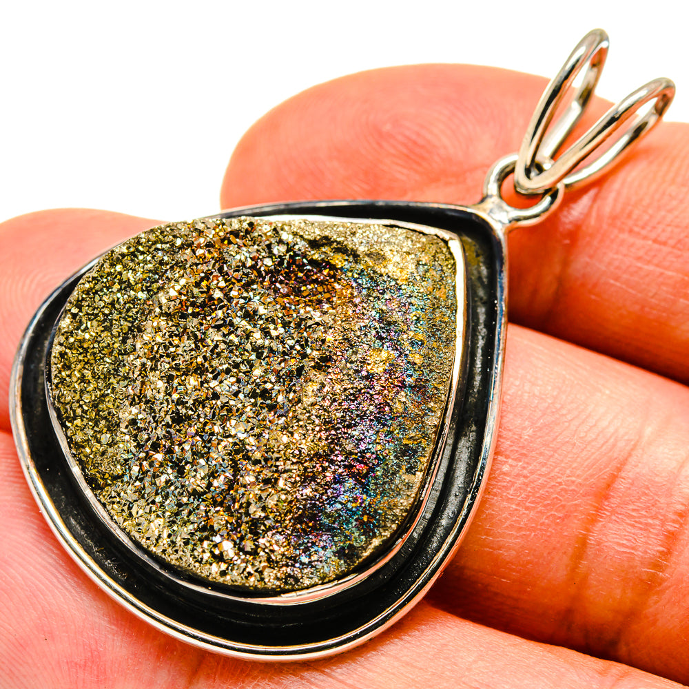 Spectro Pyrite Druzy Pendants handcrafted by Anasilvercos - PD737234