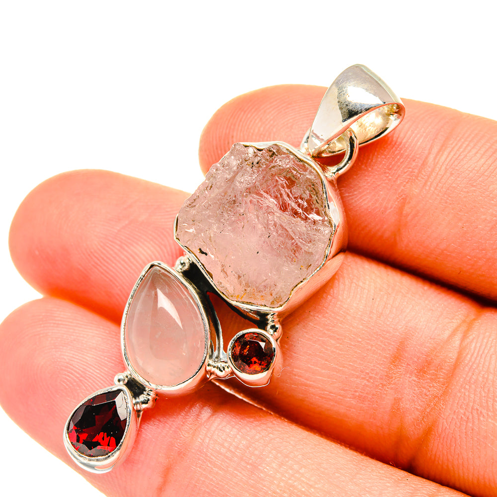 Rose Quartz Pendants handcrafted by Anasilvercos - PD7376