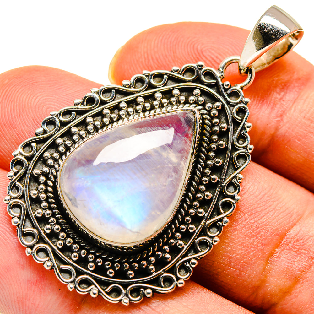 Rainbow Moonstone Pendants handcrafted by Anasilvercos - PD737766