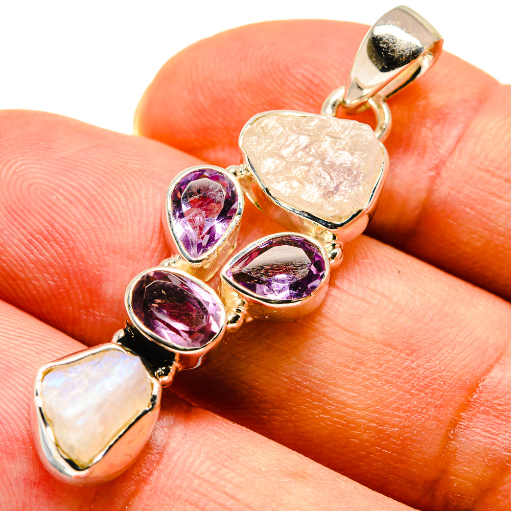 Rainbow Moonstone Pendants handcrafted by Anasilvercos - PD737830