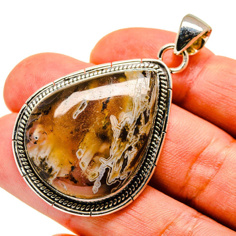 Plume Agate Pendants handcrafted by Anasilvercos - PD738016