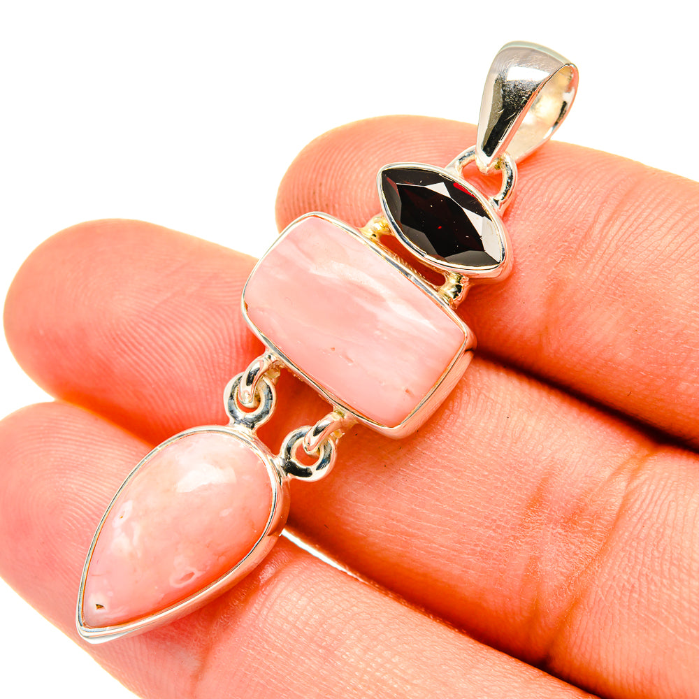 Pink Opal Pendants handcrafted by Anasilvercos - PD7381