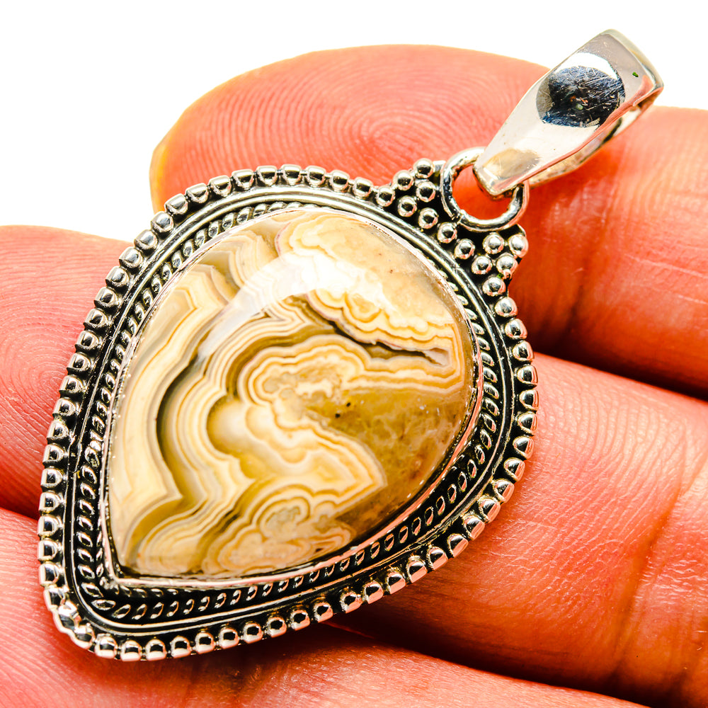 Laguna Lace Agate Pendants handcrafted by Anasilvercos - PD738214