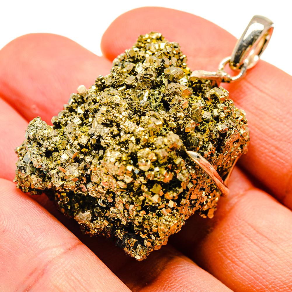 Pyrite Druzy Pendants handcrafted by Anasilvercos - PD738766