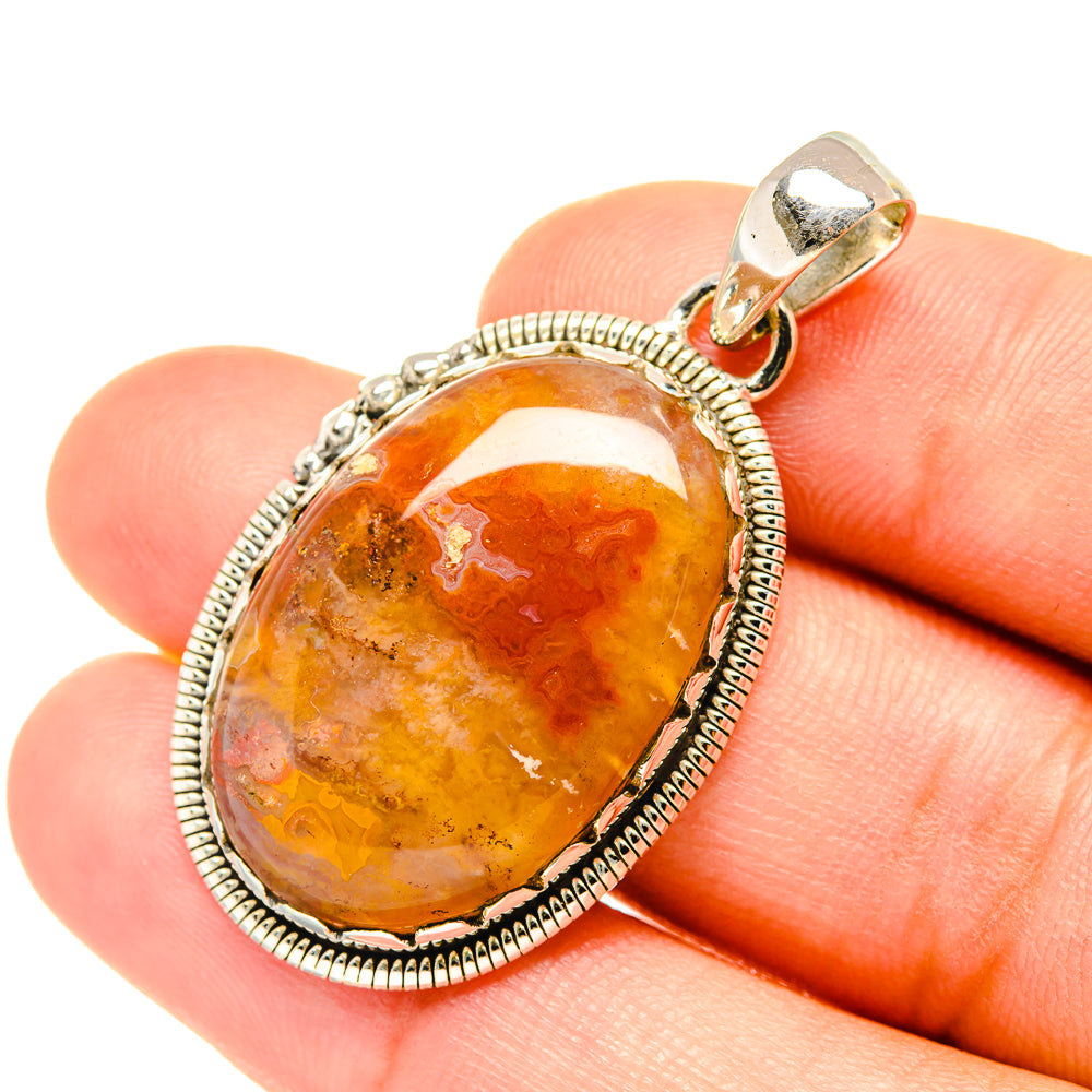 Plume Agate Pendants handcrafted by Anasilvercos - PD7388