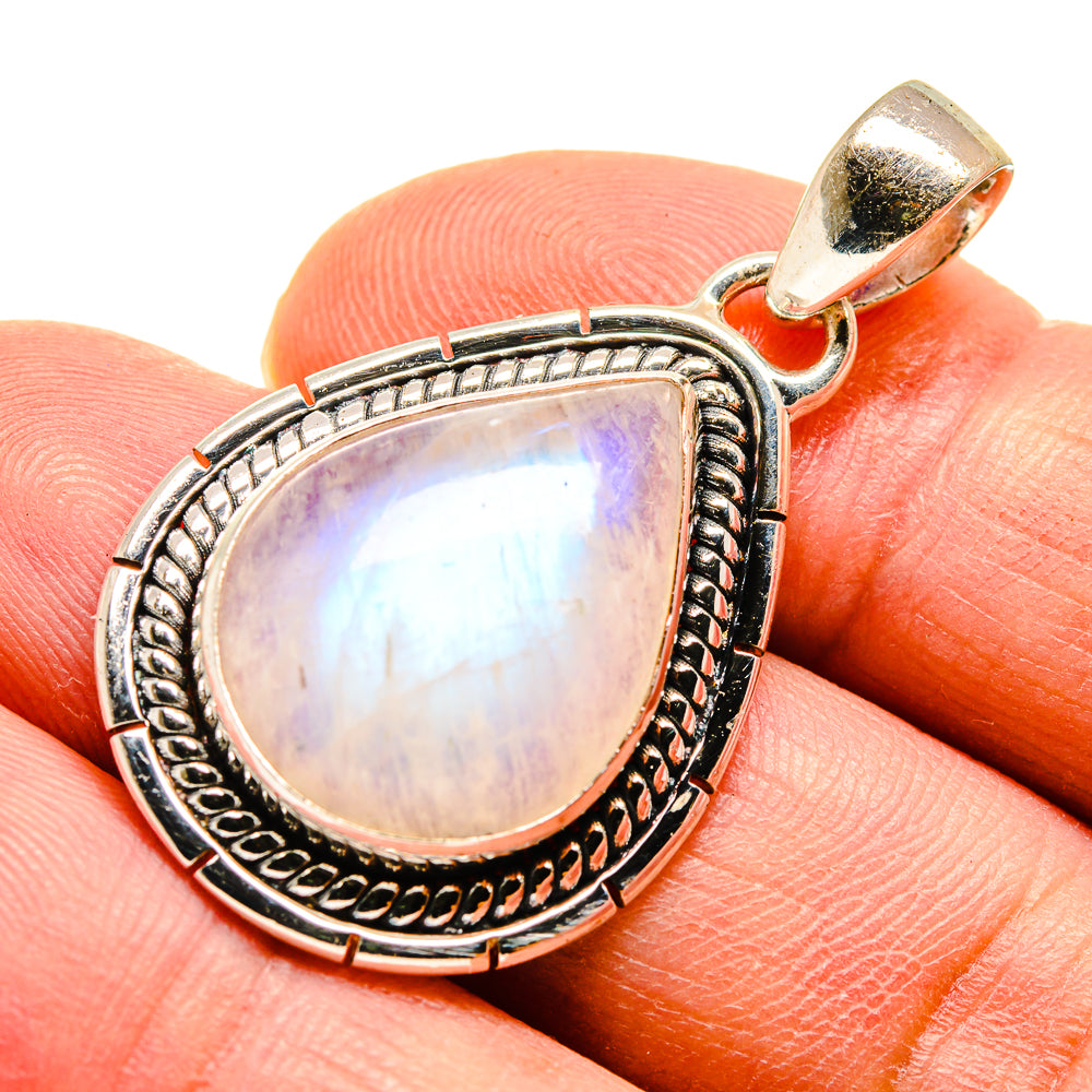 Rainbow Moonstone Pendants handcrafted by Anasilvercos - PD738970