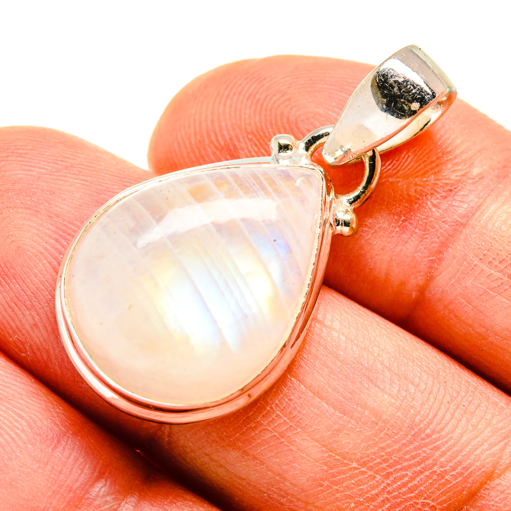 Rainbow Moonstone Pendants handcrafted by Anasilvercos - PD738979