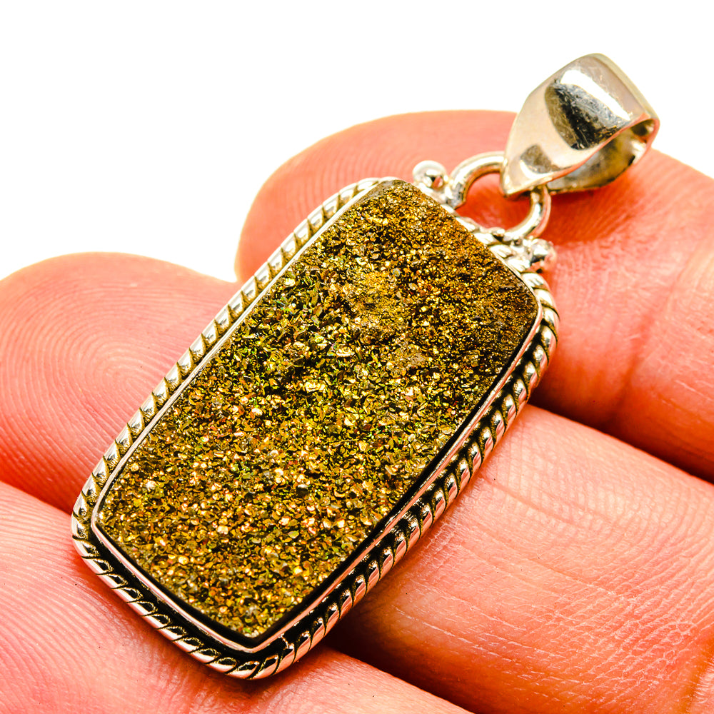 Spectro Pyrite Druzy Pendants handcrafted by Anasilvercos - PD739165