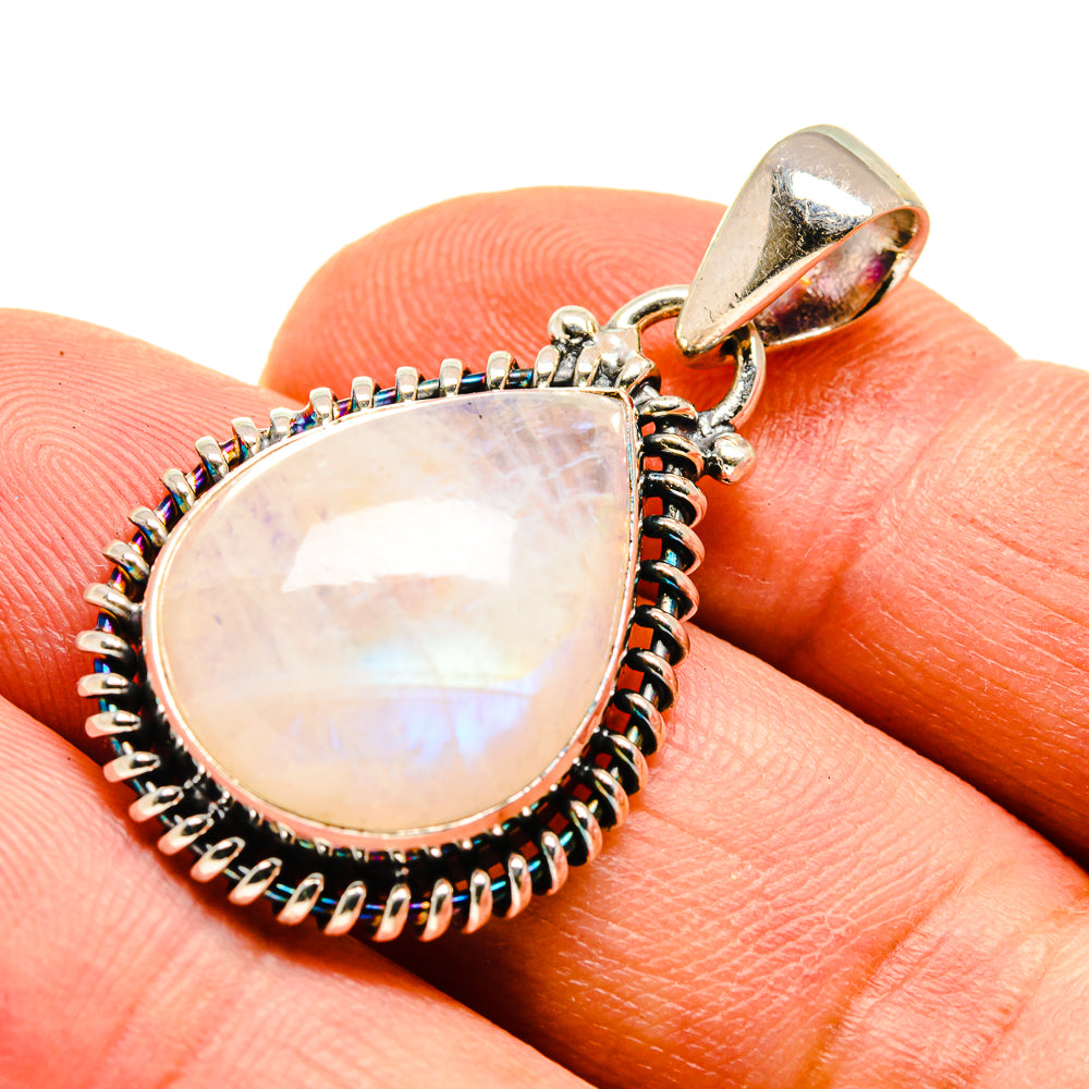 Rainbow Moonstone Pendants handcrafted by Anasilvercos - PD739170