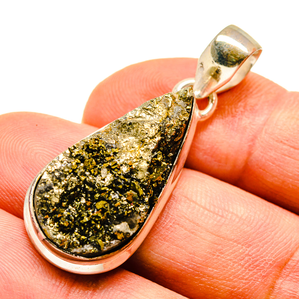 Spectro Pyrite Druzy Pendants handcrafted by Anasilvercos - PD739173
