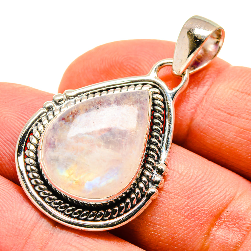 Rainbow Moonstone Pendants handcrafted by Anasilvercos - PD739189