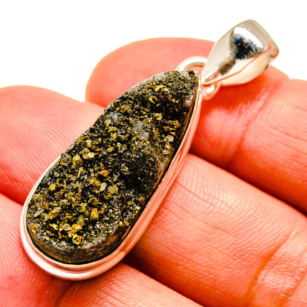 Spectro Pyrite Druzy Pendants handcrafted by Anasilvercos - PD739210