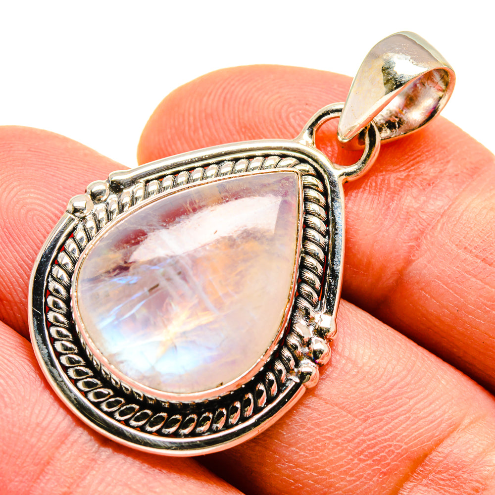 Rainbow Moonstone Pendants handcrafted by Anasilvercos - PD739233