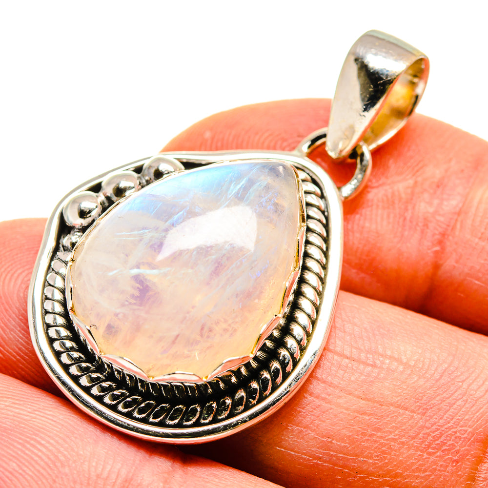 Rainbow Moonstone Pendants handcrafted by Anasilvercos - PD739246