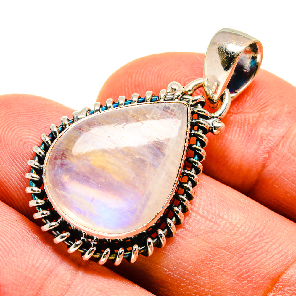 Rainbow Moonstone Pendants handcrafted by Anasilvercos - PD739284