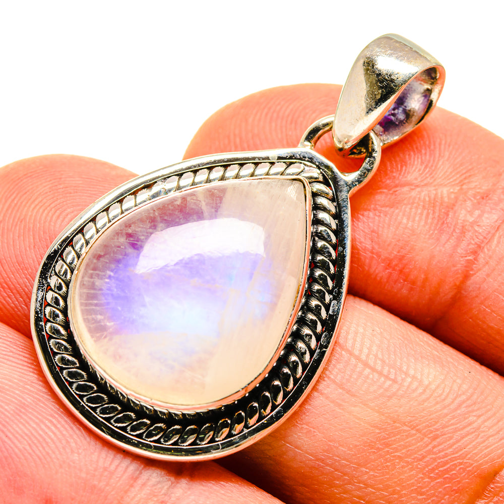 Rainbow Moonstone Pendants handcrafted by Anasilvercos - PD739342
