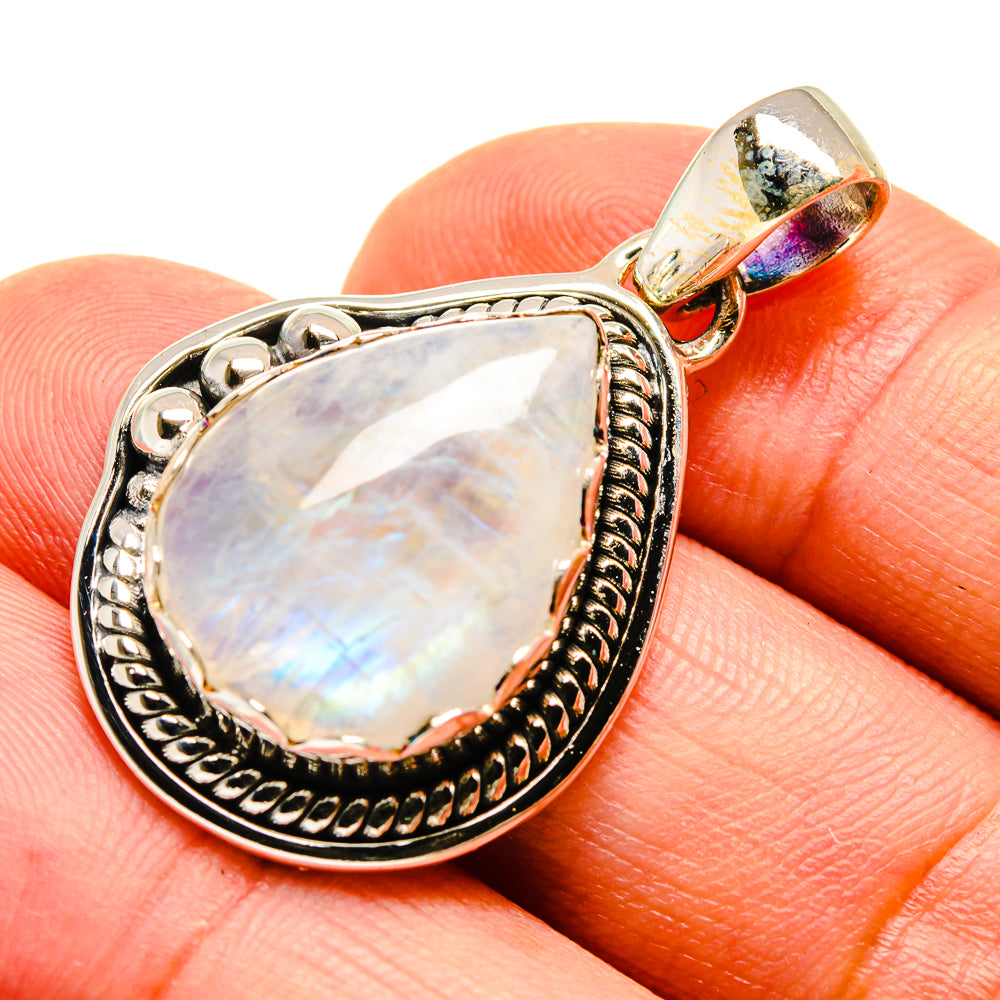 Rainbow Moonstone Pendants handcrafted by Anasilvercos - PD739402