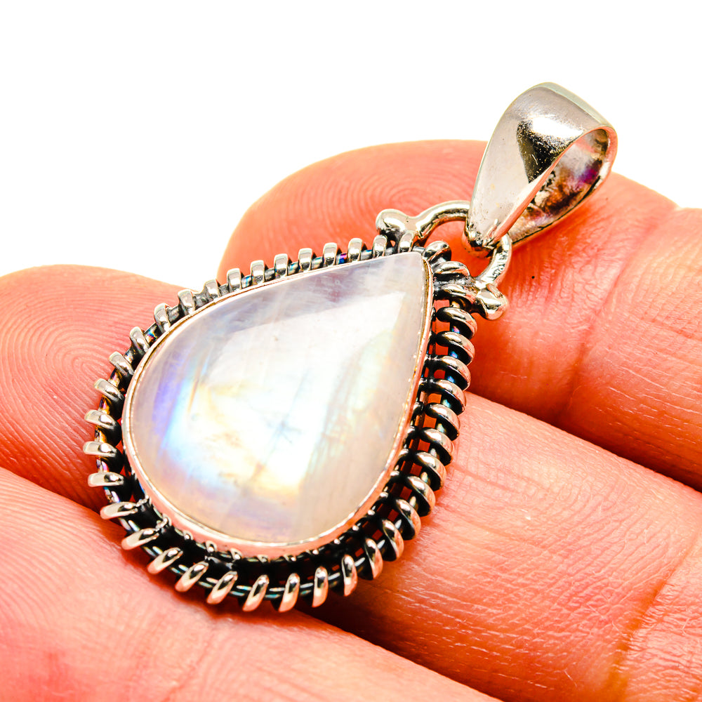 Rainbow Moonstone Pendants handcrafted by Anasilvercos - PD739450