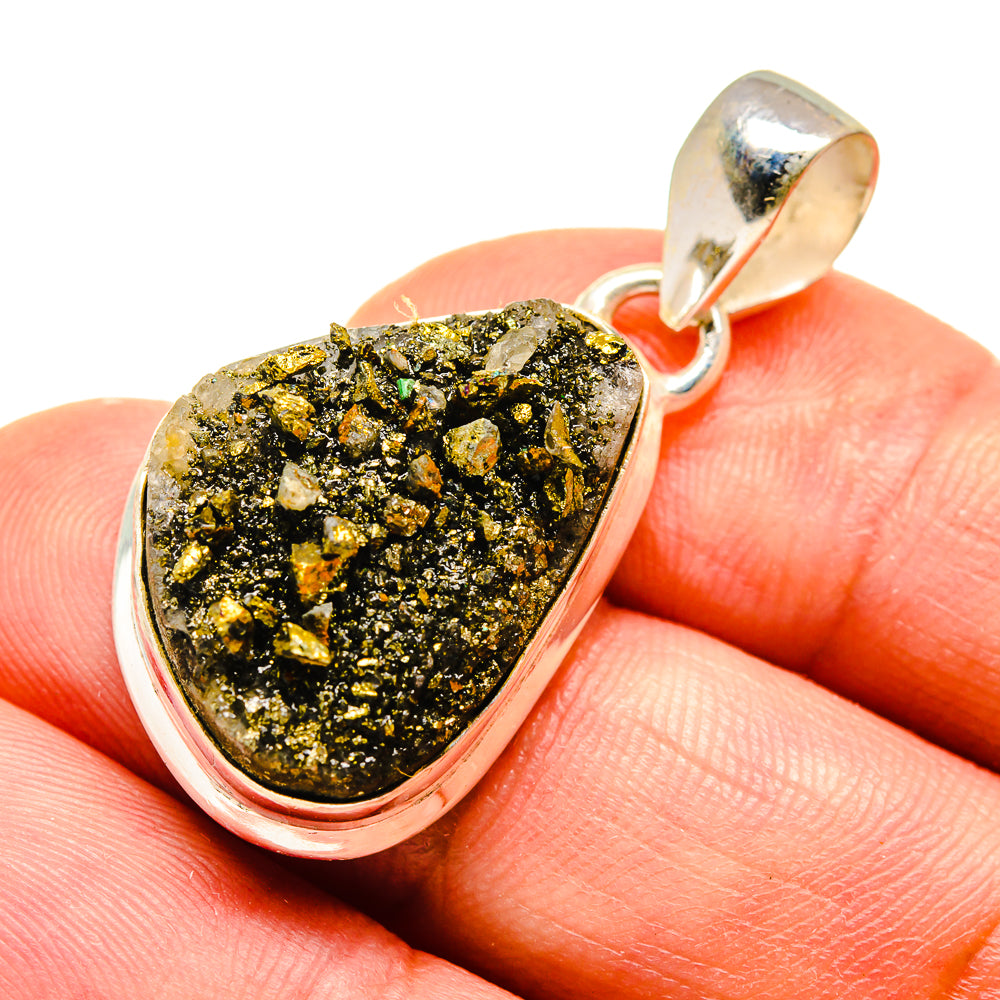 Spectro Pyrite Druzy Pendants handcrafted by Anasilvercos - PD739460