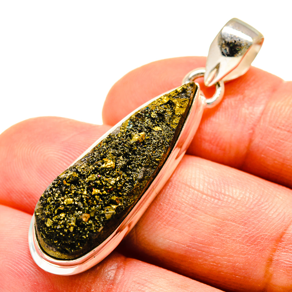 Spectro Pyrite Druzy Pendants handcrafted by Anasilvercos - PD739491
