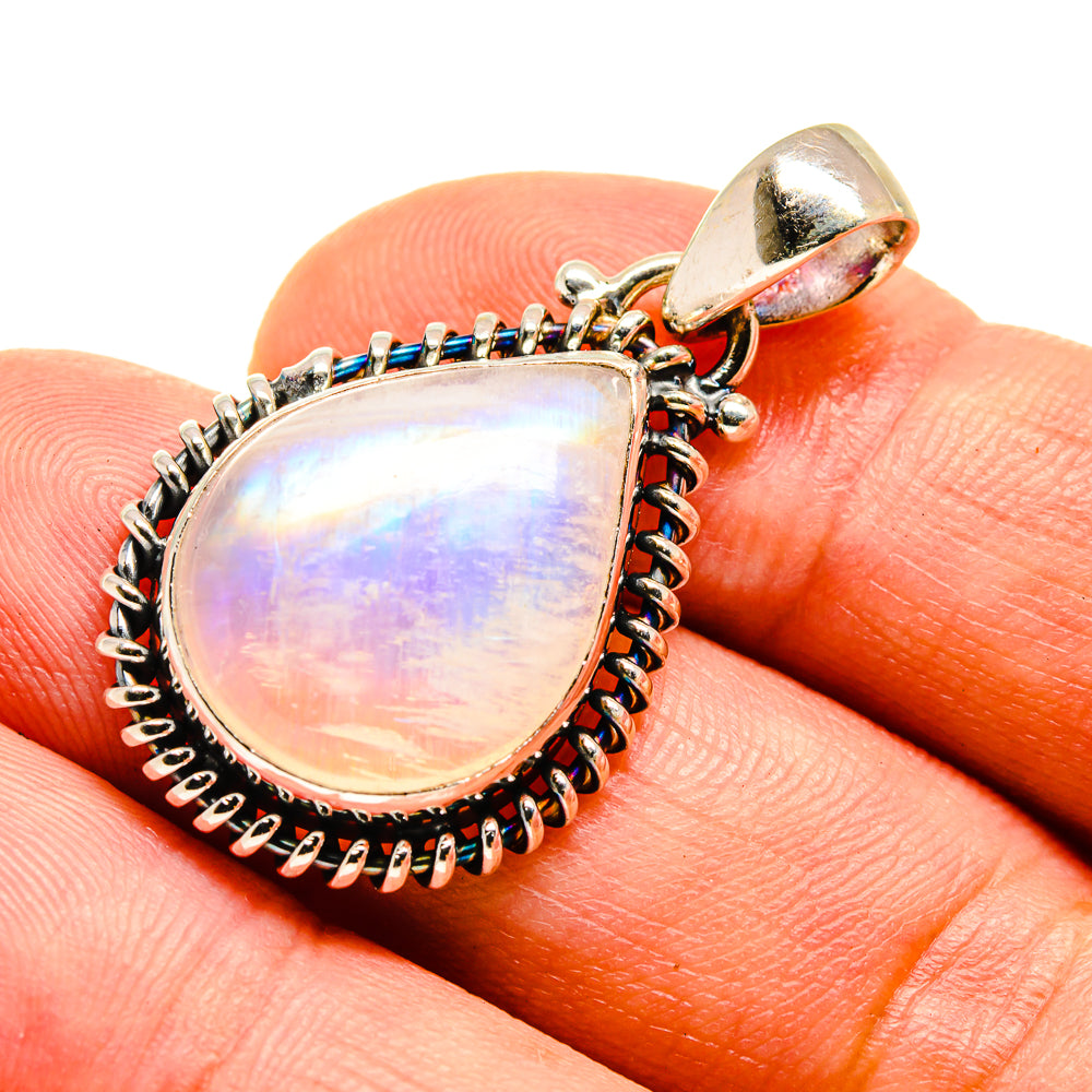 Rainbow Moonstone Pendants handcrafted by Anasilvercos - PD739554