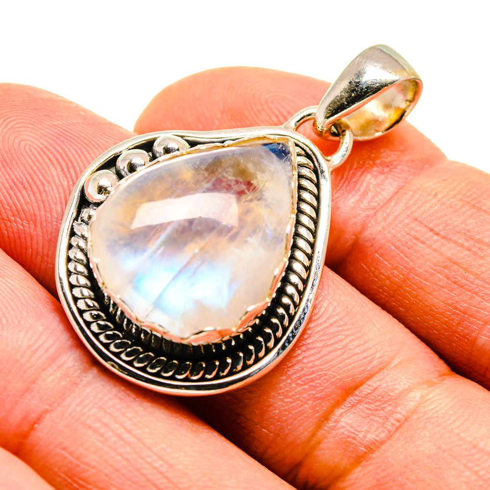 Rainbow Moonstone Pendants handcrafted by Anasilvercos - PD739561