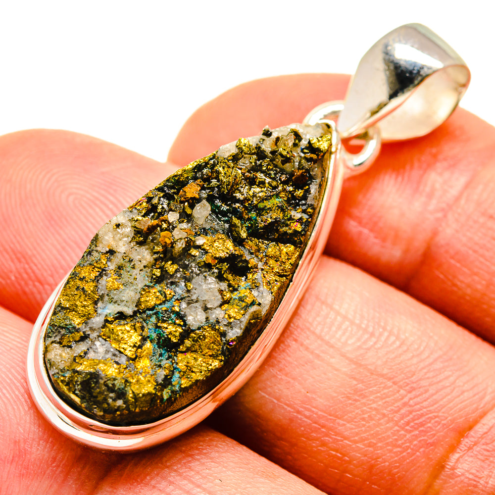 Spectro Pyrite Druzy Pendants handcrafted by Anasilvercos - PD739638