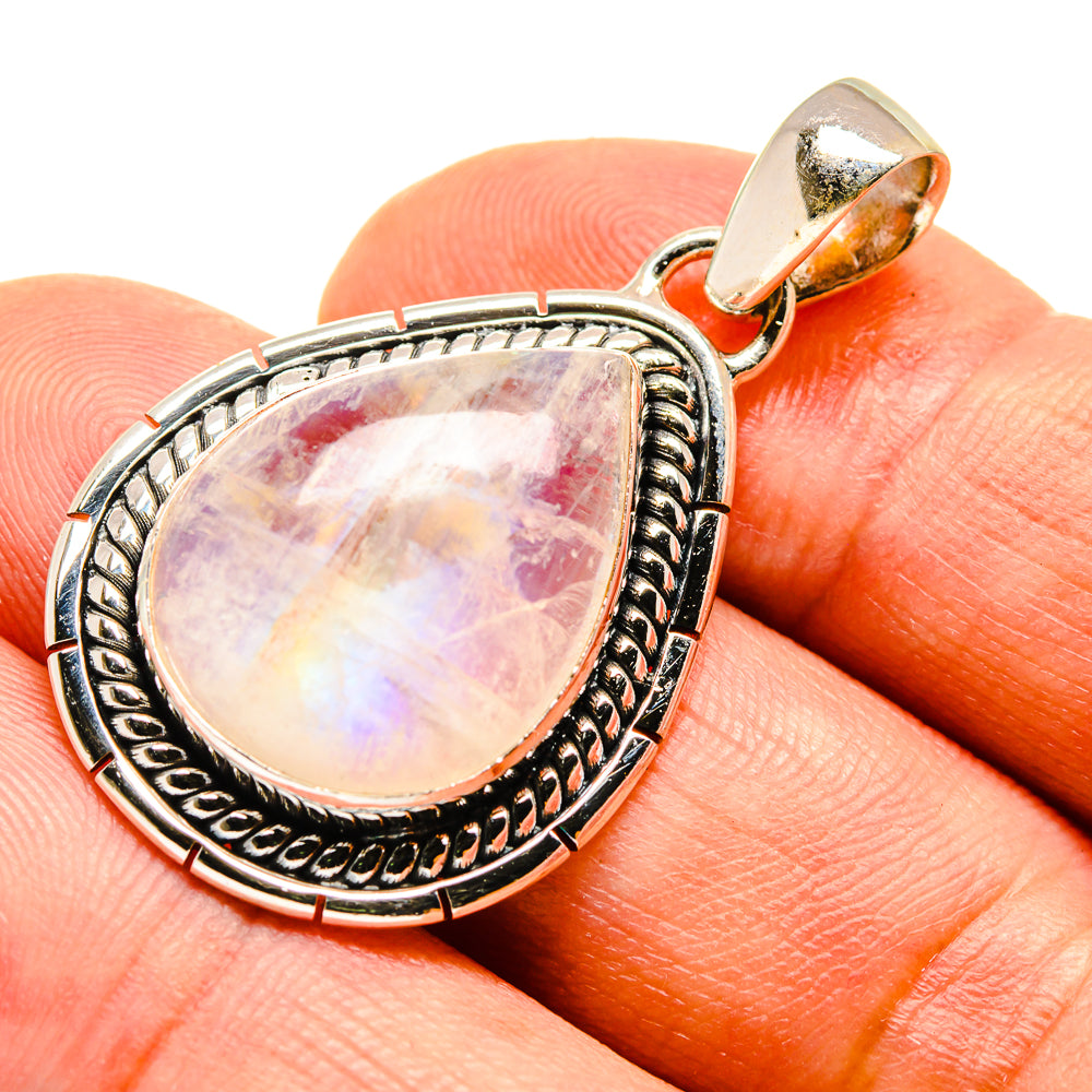 Rainbow Moonstone Pendants handcrafted by Anasilvercos - PD739639