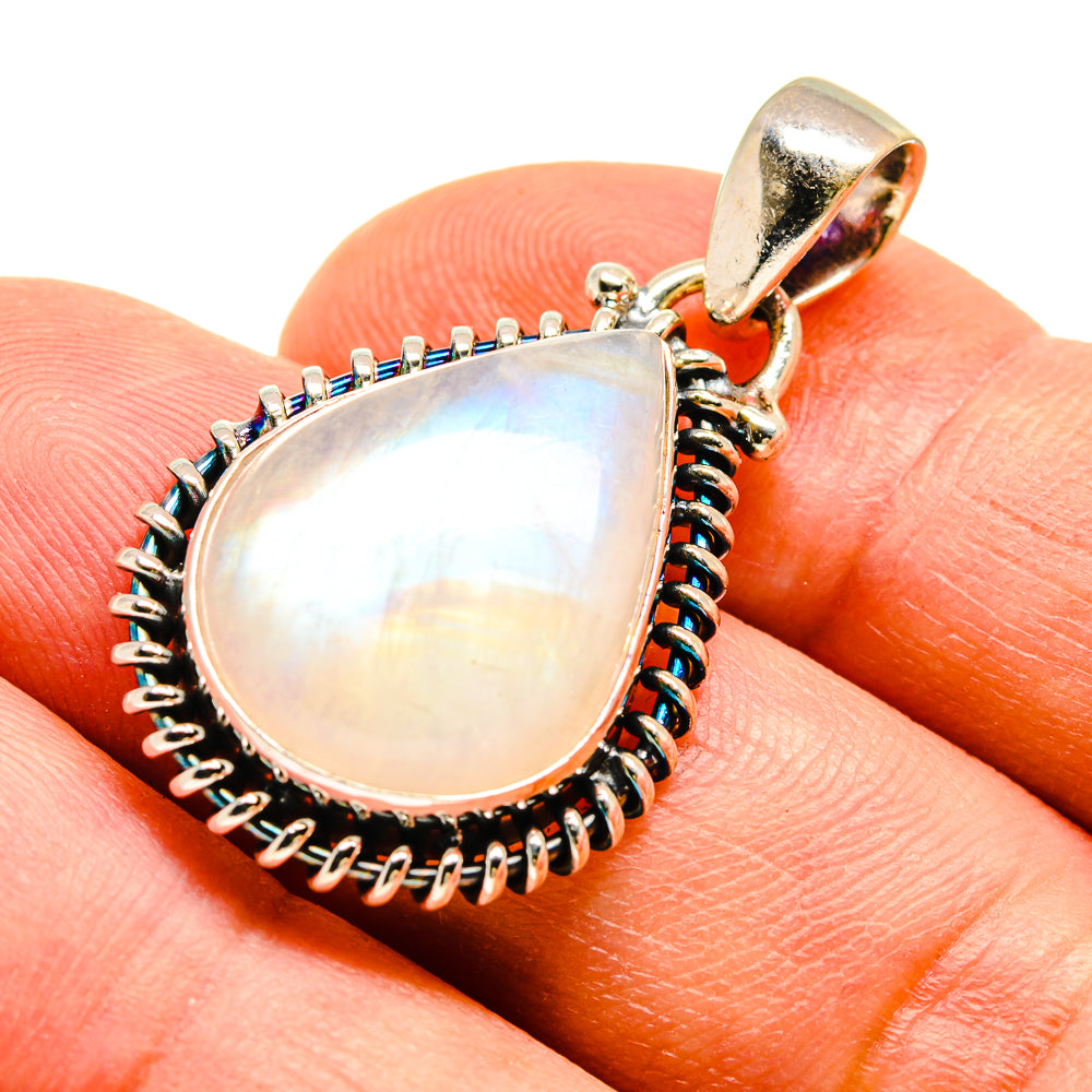 Rainbow Moonstone Pendants handcrafted by Anasilvercos - PD739716
