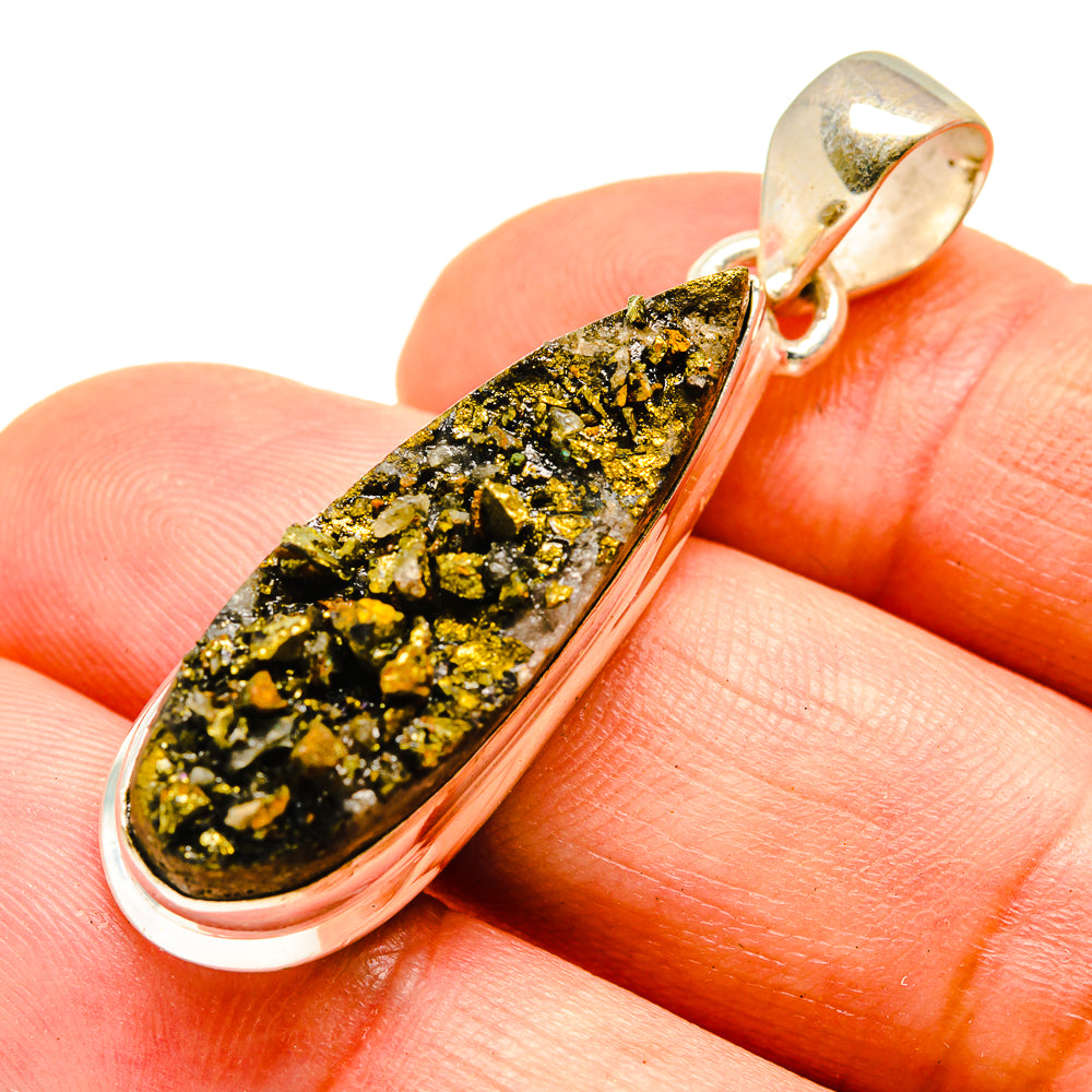 Spectro Pyrite Druzy Pendants handcrafted by Anasilvercos - PD739763